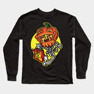Jack-O-Lantern Skeleton Trick or Treater Long Sleeve T-Shirt